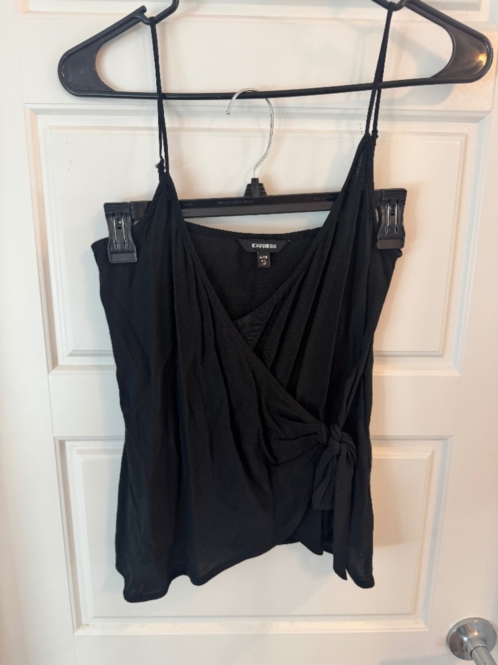 Express Black Wrap Tank - xxsmall